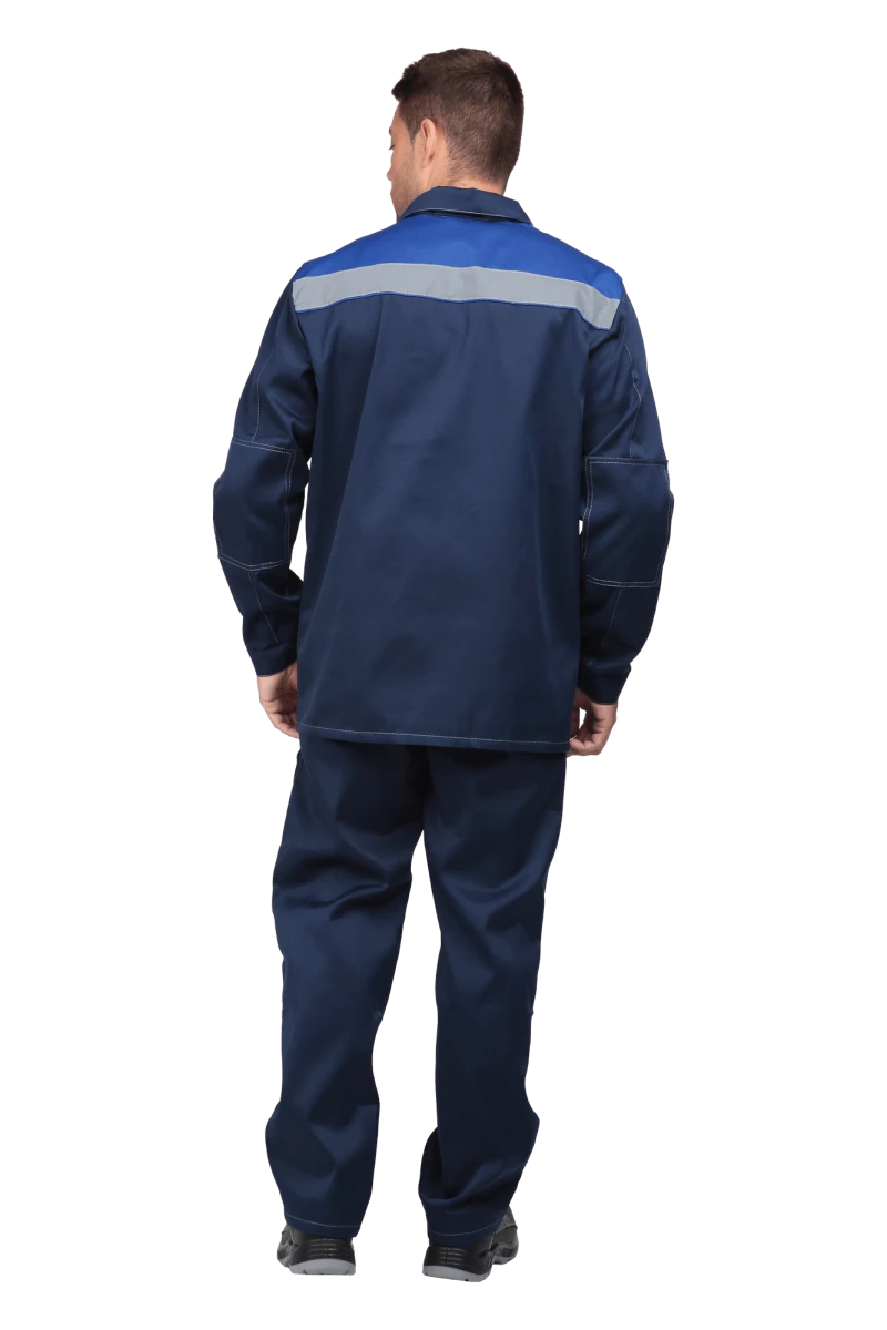 Костюм ПРОФИ летний, т/синий-василёк (Куртка+брюки) Кос 033
