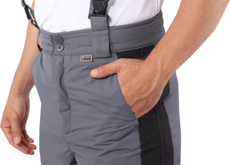 Брюки мужские ХАЙ-ТЕК от пониженных температур воздуха и ветра, механических воздействий и ОПЗ, серый/черный Брю 307