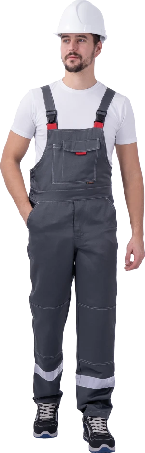 Костюм РОУД летний, серый-красный (Куртка+полукомбинезон) Кос 451