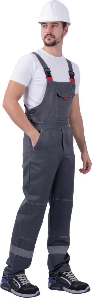 Костюм РОУД летний, серый-красный (Куртка+полукомбинезон) Кос 451