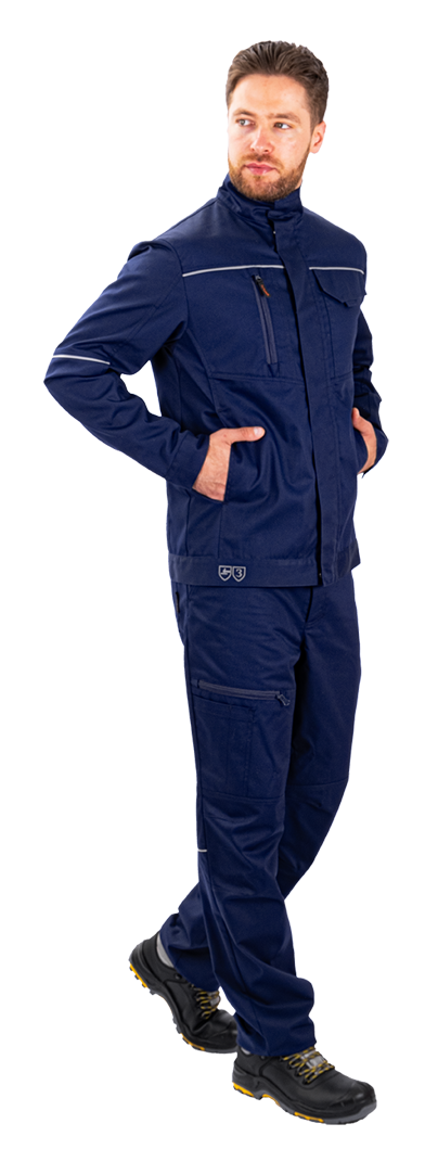 Костюм мужской ДЮРАБЛ от механических воздействий и ОПЗ (куртка, брюки), синий