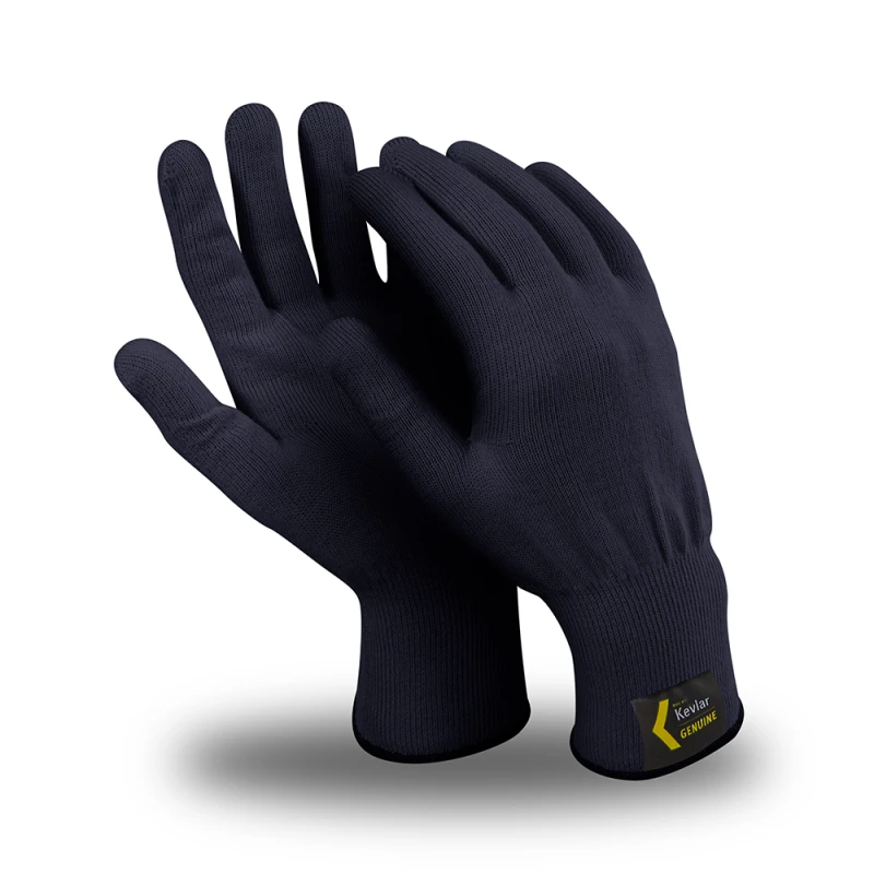Перчатки АРАМАКС БЛЭК (MG-305), Kevlar®, без покрытия, оверлок, цвет черный Пер 744