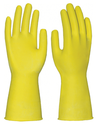 Перчатки ХОЗЯЙСТВЕННЫЕ, латекс, без подложки, 0.36/300мм Пер 125